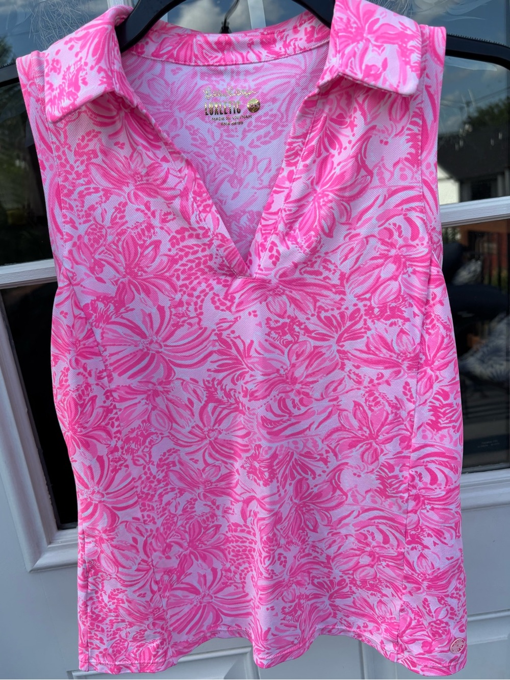 LILLY PULITZER x Meryl Sleeveless Shirt Top *Foxy Llama* Pink XXS - Picture 2 of 7